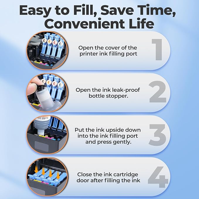 Compatible for EPT522 Ink Refill Bottles ET-2800 ET-4800 ET-2400 ET-2803 Compatible for Eco Tank EPT522 Ink Bottles Use for Eco Tank ET-2400 ET-2720 ET-2800 ET-2803 ET-4800 ET 2800 ET 4800 Printers