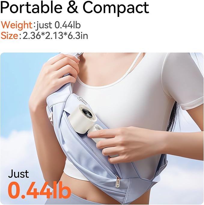 KIMMOO 3-in-1 Portable Handheld Turbo Fan-100 Speeds, 15000 RPM, 10Hrs Cooling, LED Display, 90° Rotation, Travel Fan, Mini Foldable Hand Held Personal Fan for Women Men (white)