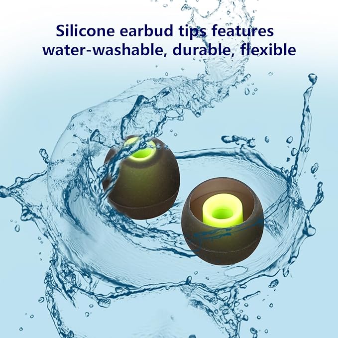 MMYQXI Silicone Replacement Earbud Tips Ear Tips Fit for in-Ear Headphones (Inner Hole 3.8mm -5.1mm) Earbud Replacement Tips 9 Pairs