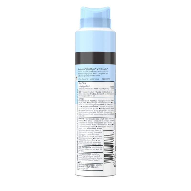 Neutrogena Ultra Sheer Sunscreen Spray SPF 30 - Lightweight, Non-Greasy UVA/UVB Protection | 5 oz, Pack of 3