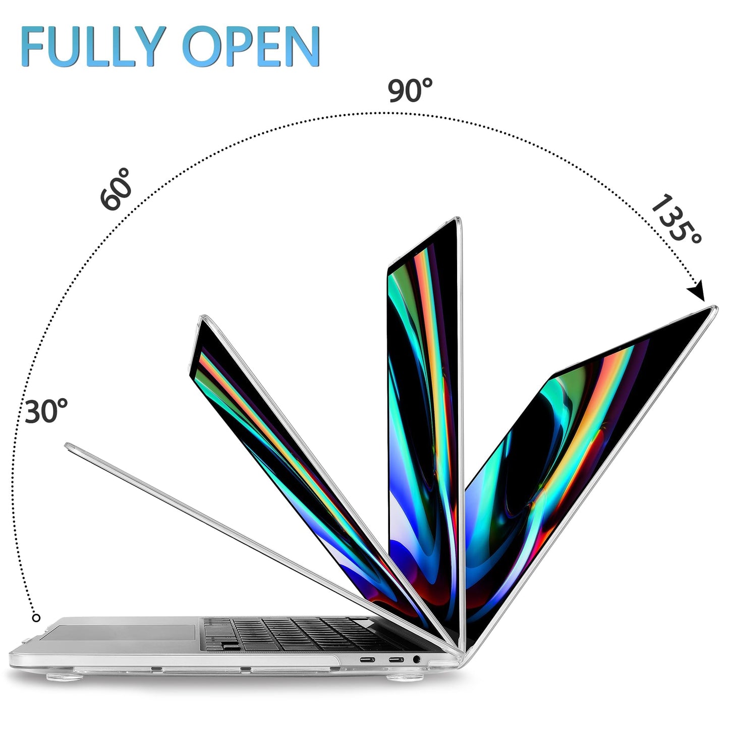 Mektron Case for MacBook Pro 16 Inch A2141 Cover 2019 Release 16" with Liquid Retina Display/Touch ID, Plastic Hard Shell with Keyboard Skin & Screen Protector & Dust Plug, Hand-Painted Flowers