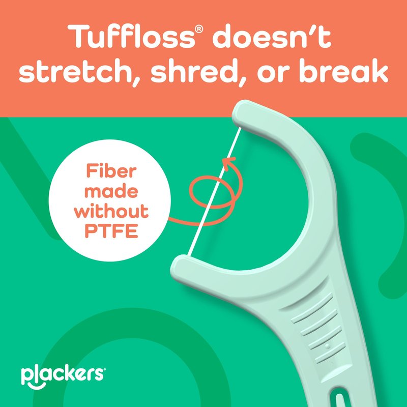 Plackers® Micro Line® Floss Picks - Intense Mint, Floss Fiber Made Without PTFE, 500 Count
