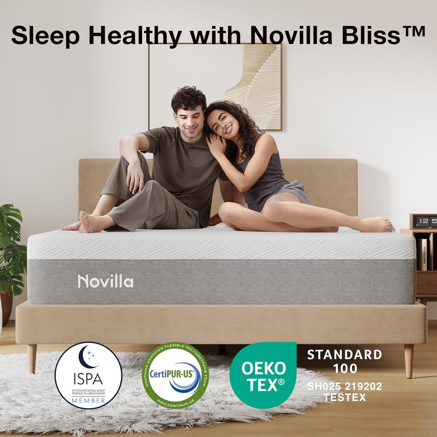 Novilla 10-Inch King Memory Foam Mattress - Gel Foam for Comfortable Sleep & Pain Relief, CertiPUR-US Certified