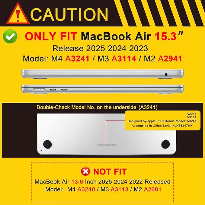 MEEgoodo for M4/M3/M2 MacBook Air 15.3 inch Case 2025 2024 2023, Case Fit Model (A3241/A3114/A2941) for MacBook Air 15 inch, Laptop Hard Shell with Keyboard Cover, Forest of Mushrooms