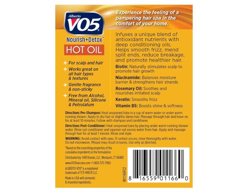 Vo5 Hot Oil Therapy Treatment - Nourishing Hair Oil for Dry Hair | 2 Count, 0.5 Ounce Each