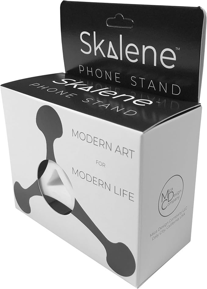 Mica Design Company Skalene Phone Stand - 100% Silicone Rubber, Adjustable Phone Holder, Prop, Rest - Desk, Office, Home, Kitchen Accessory (Arctic White)