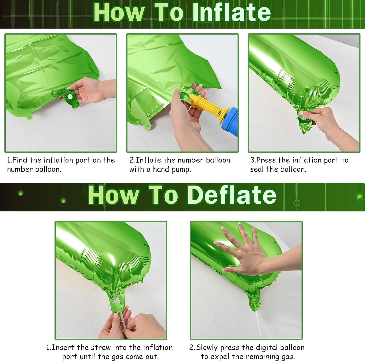 Skiennix 40-Inch Green Foil Number 4 Balloon - Self-Inflating Helium Decoration for Jungle Birthday Parties