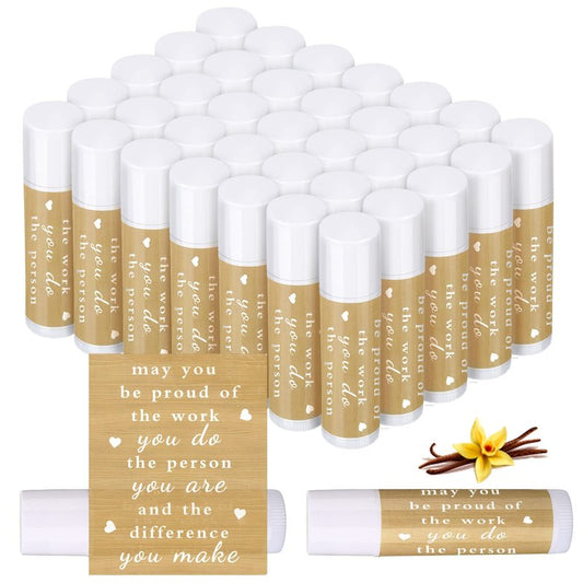 Demissle 72 Pcs Appreciation Gifts Bulk Inspirational Lip Balm Thank You Lip Balm for Father Day Teacher Graduation End of The Year Leaving Farewell Coworkers Worker Team Employee Gift Party Favors
