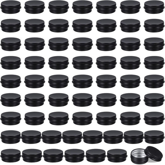 64 Pack Salve Tins - 0.5 Oz Round Lip Balm Containers | Aluminum Cosmetic Sample Jars for Travel & Storage
