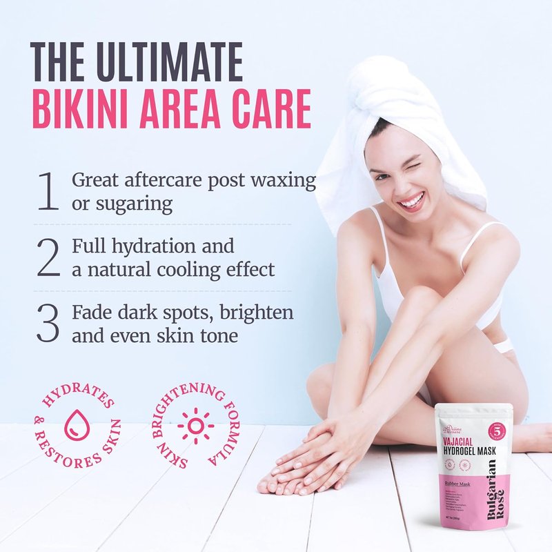 Vajacial Hydrogel Mask - Premium Deeply Purifying Jelly Mask with Bulgarian Rose Petals | Hydrating Peel-Off Kit