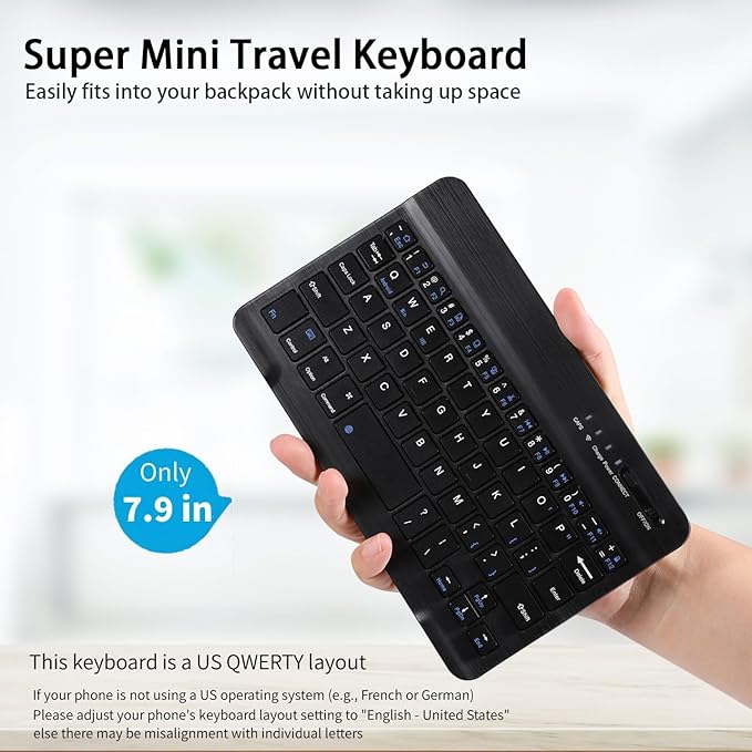 voppton for Samsung Galaxy Z Fold 7 6 5 Keyboard and Mouse, Portable Mini 7.9 inch Bluetooth Keyboard with Leather Case and Capacitive Pen, 4 in 1 Set for Z Trifold Fold7 Accessories,Green