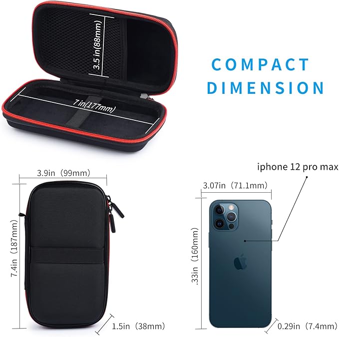 SKYNEW Hard Travel Case for Ekrist/LanLuk Portable Charger Power Bank 25800mAh, Power Bank Case for Anker PowerCore 10000mAh, Samsung T7 Touch and Seagate Portable 2TB