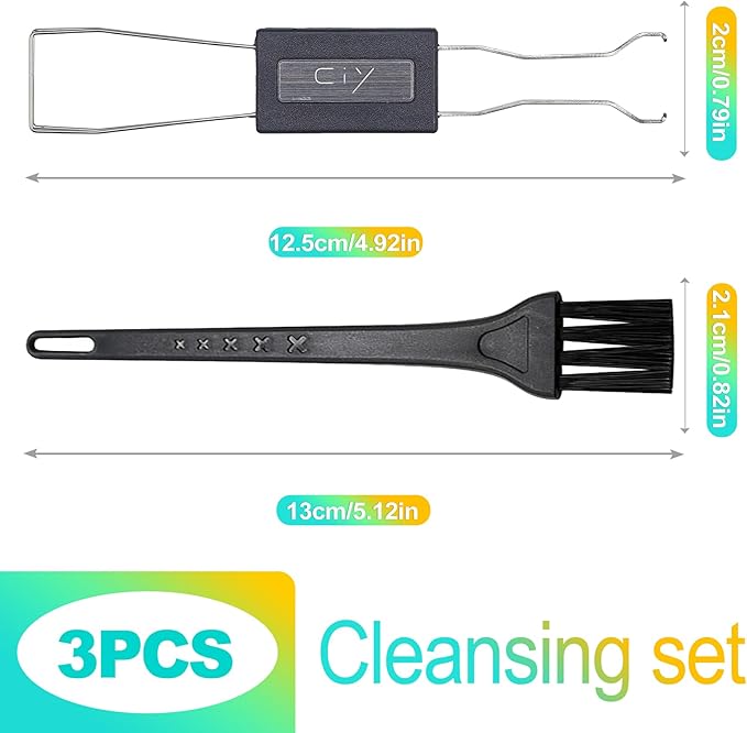 KornaDoz 3-Piece Keycap & Switch Puller Tool Kit – Durable Stainless Steel Mechanical Keyboard Keycap Remover with Cleaning Brush (Anti-Rust Design, Ideal for DIY & Maintenance)