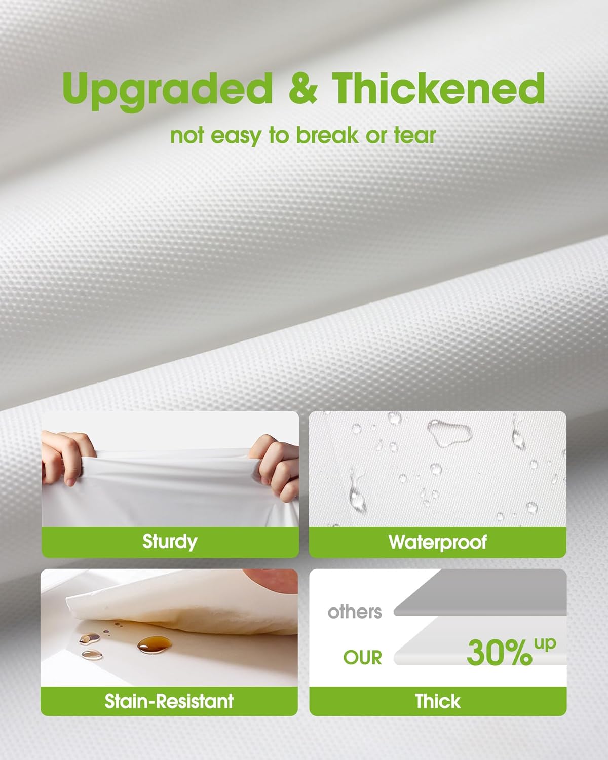 Pureegg 8-Pack White Disposable Tablecloths & 100 Heavy-Duty Black Plates | BPA-Free, Leakproof, Ideal for Parties & Picnics