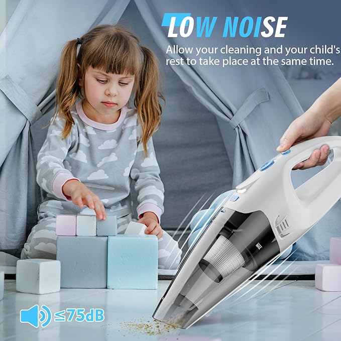 FUOAYOC Handheld Vacuum Cordless, 1.6lbs Lightweight Hand Vacuum for Home/Car/Office Cleaning