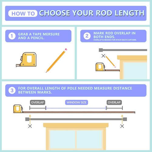 Byondeth Adjustable Curtain Rods - 16 to 60 Inch Length, 1 Inch Diameter, Antique Bronze Finish (Pack of 2)