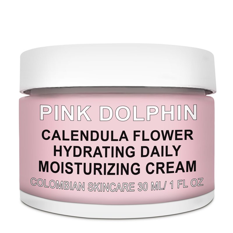 Pink Dolphin Calendula Face Hydrating Daily Moisturizer - Natural Calendula Flowers Soothe Irritation & Promote Healing, Repairs & Rehydrates Dry Skin, Produces Collagen for ALL SKIN TYPES - 1oz