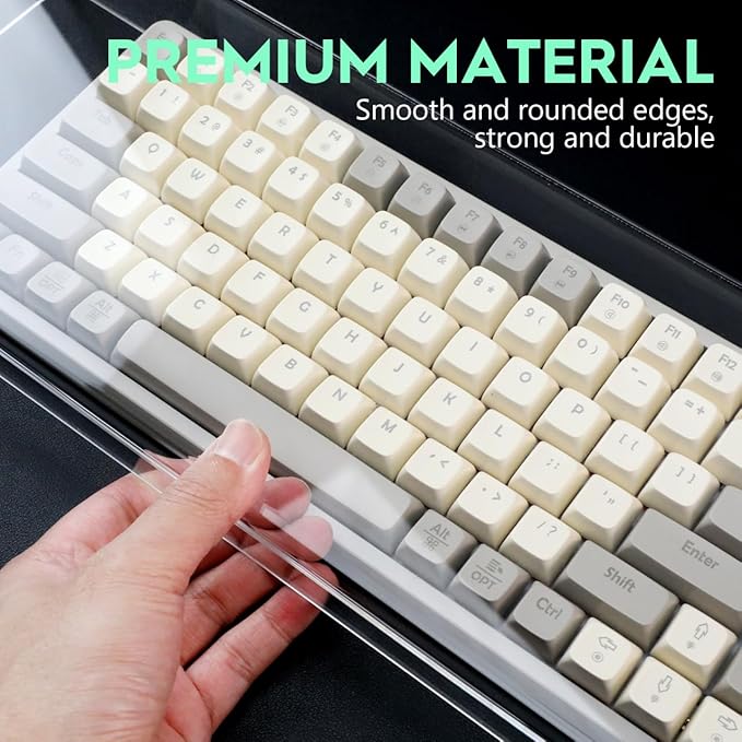 Acrylic Keyboard Cover, Clear Keyboard Dust Cover for Desktop Anti-Cat Protector Lid Waterproof Protective Case (18.5x5.9x1.8 Inches)