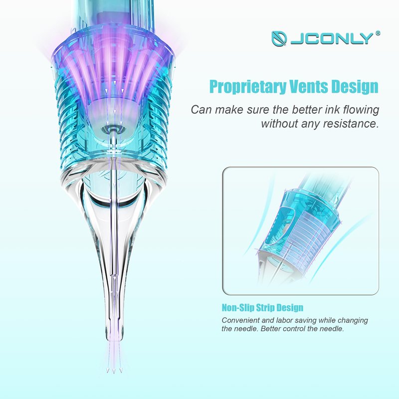JCONLY VETAR TATTOO CARTRIDGE NEEDLES - 20Pcs Tattoo Needles #10 Bugpin 25 Curved Magnum Tattoo Cartridges 1025CML Tattoo Needles Diameter 0.30mm Long Taper 5mm Cartridges