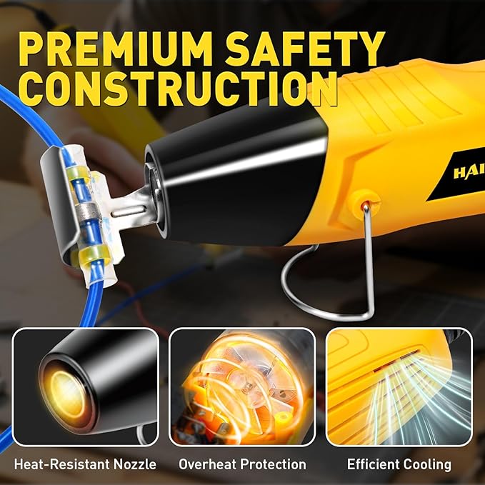 haisstronica 340 PCS Solder Seal Wire Connectors with Mini Heat Gun Kit, Waterproof Heat Shrink Wire Connectors, 10-26 AWG Solder Stick Wire Connectors for Automotive, Marine & Wiring Repair