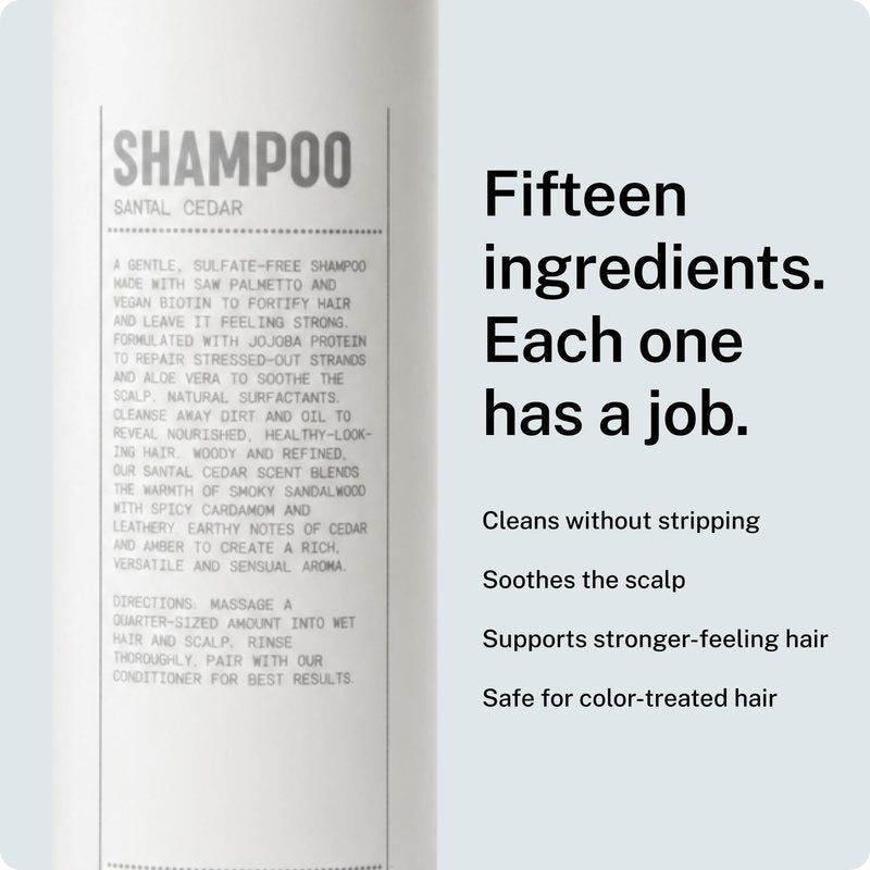 Blu Atlas Natural Shampoo for Men — Sulfate-Free for All Hair Types, 15 Ingredients, No Filler, Helps with Dandruff and Dry Scalp — Santal Cedar Scent, 8 oz