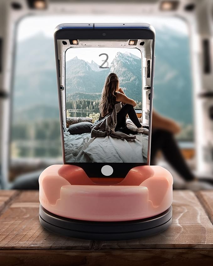GoDonut 360 Swivel – Smartphone and Tablet Stand and Desk Organizer with 360 Degrees Device Rotation - Compact and Portable for Travel, Office and Home - Made in USA (Hunter Green)