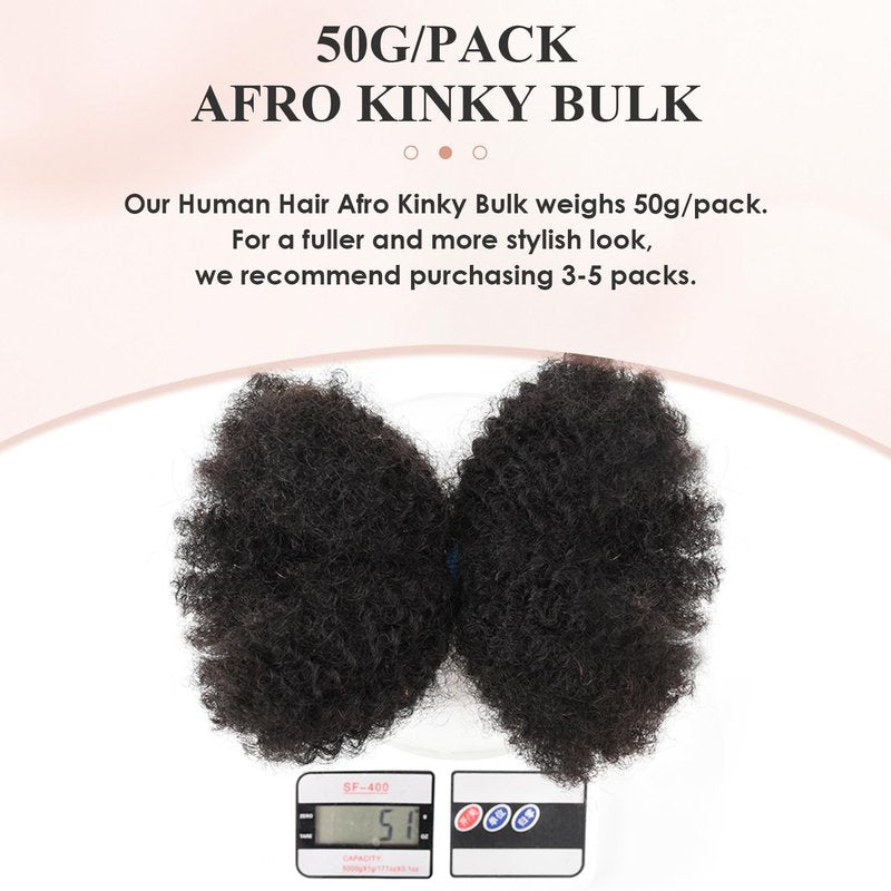 Teresa Springy Afro Twist Human Hair for Braids and Dreadlocks, Natural and Soft pre Fluffed Spring Twist Hair Can be Dyed and Bleached (12 Inch, 50g/Pack)