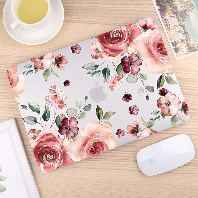 CISSOOK Matte Frosted Floral Hard Shell Case for MacBook Pro 14 Inch 2026 2025 2024 2023 2021 Release Model M5 M4 M3 M2 M1, Case for MacBook Pro 14" with Touch ID