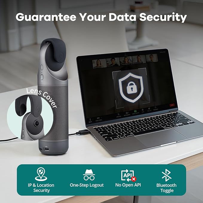 KanDao Meeting Pro 360-degree Video Conference Camera with Microphones and Speakers, AI Tracking, Smart Zooming, Automatic Focus, 4-in-one Standalone Meeting Room Camera System, Wi-fi/HDMI/USB