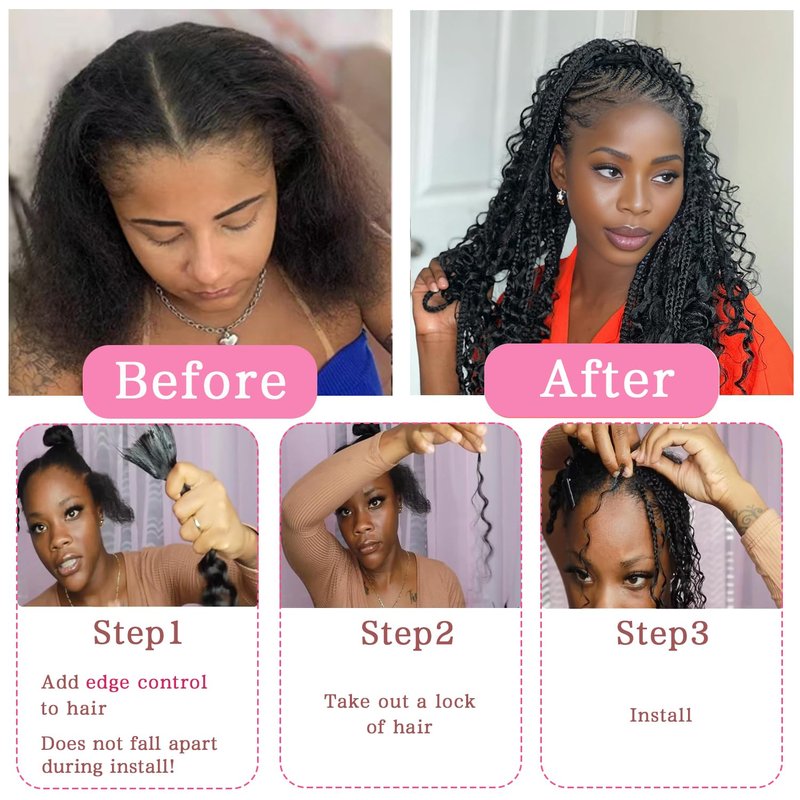 Human Braiding Hair - Deep Wave Bulk 3 Bundles 14 Inch Brazilian Virgin Curly Extensions | Perfect for Boho Braids