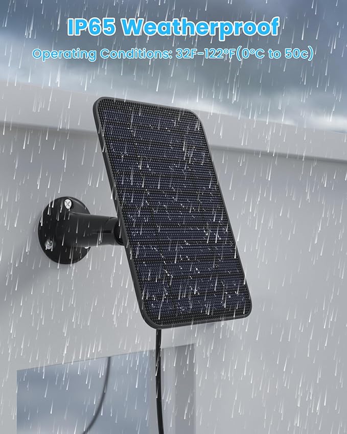 Solar Panel for Blink Outdoor 2K+/4(4th Gen)/Outdoor(3rd Gen) XT3 and XT2/XT Camera/Blink Outdoor Camera, 5W Solar Panel Charger with Mount 13.1ft Cable Rubber Plug, IP65 Waterproof, 3 Pack