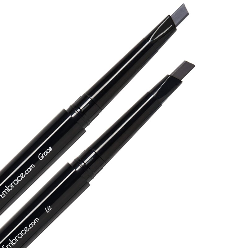 Eyebrow Pencils 4-Pack Bundle - Light & Medium Gray, Waterproof Double-Ended with Spoolie Brush
