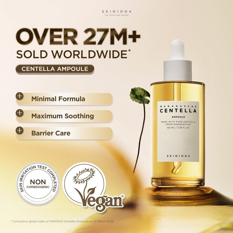 SKIN1004 Madagascar Centella Asiatica Ampoule Facial Serum 1.85 fl.oz, 55ml, Soothes Acne Prone and Sensitive Skin
