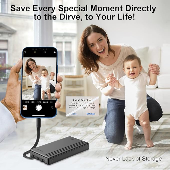 2TB External Hard Drive for iPhone & iPad,MacBook,Windows Computer,USB C Android Phones:Photo Stick USB Flash Drive for iPhone 17/16/ 15/14/13/12 to Backup Photo| Video | Music| File(MFi Certified)