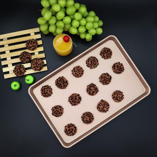 Heavy Duty 3-Pack Nonstick Carbon Steel Baking Sheet Set | Large 17.8"x12" & Medium 15.7"x10.8" Gold Pans for Oven & Roasting
