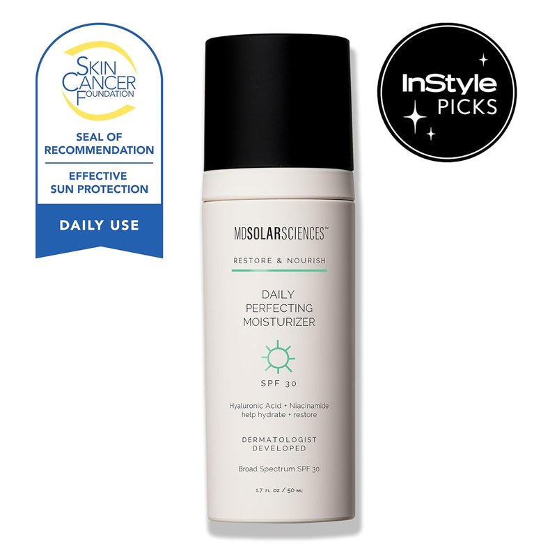 MDSolarSciences Daily Perfecting Moisturizer SPF 30 - Hydrating Face Sunscreen with Hyaluronic Acid | 1.7 Fl Oz