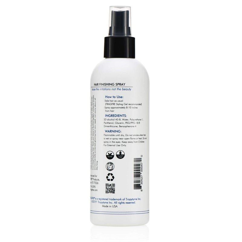Hair Finishing Spray - Firm Hold, Fragrance-Free, Hypoallergenic | 8 oz, Vegan, Paraben-Free, Sensitive Skin