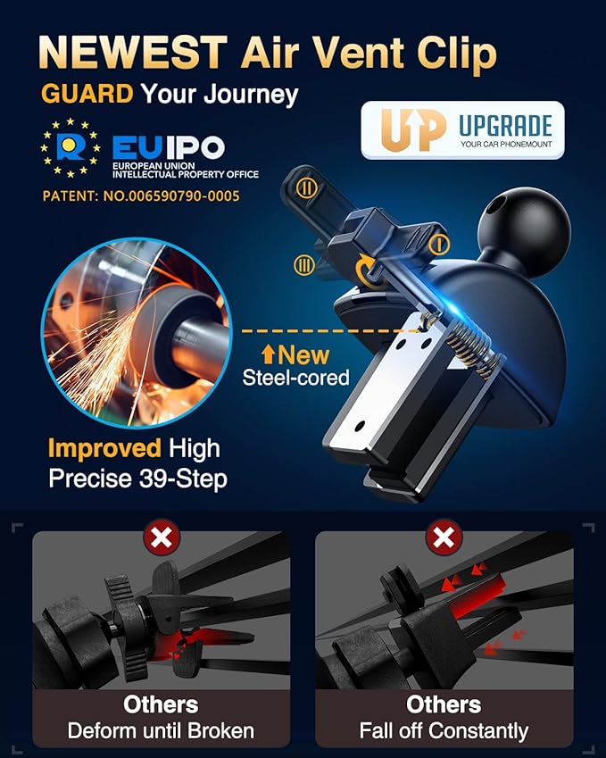 VANMASS 2026【True Military-Grade】 Phone Holders for Your Car 【90 LBS Strongest Suction & Clip】 Ultimate Cell Phone Mount Dashboard Window Vent for iPhone 17 Pro Max 16 15 14 13 Samsung Android Truck