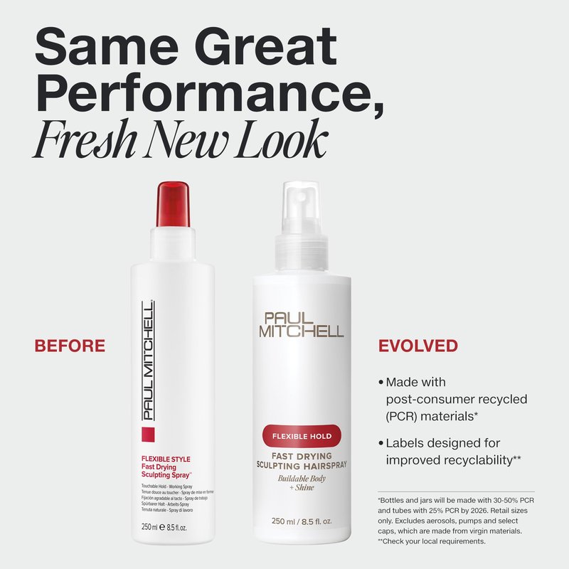 Paul Mitchell Fast Drying Sculpting Hairspray, Flexible Hold, Buildable Body + Shine, For All Hair Types, 16.9 fl. oz