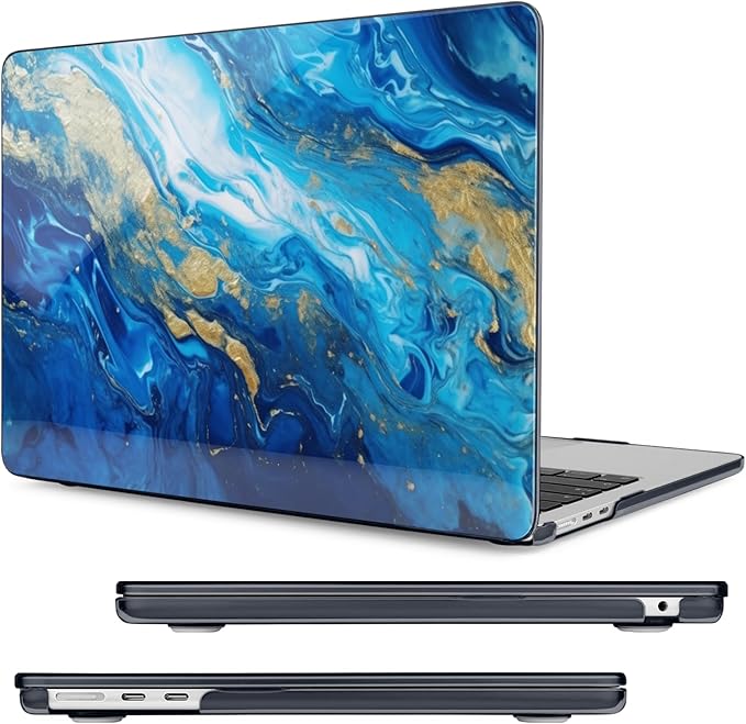 MecBevia Compatible with 2026 M5 MacBook Air 13 inch Case 2026 2025 2024-2022 M5 A3449 M4 A3240 M3 A3113 M2 A2681, Keyboard Cover, Screen Protector, Webcam Cover & Type-C OTG, Oceans