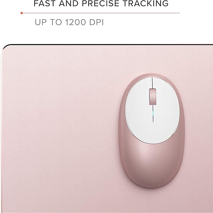 Satechi M1 Wireless Bluetooth Mouse, USB-C Rechargeable, Compact & Portable, for MacBook Air/Pro/Neo, iPad Air/Pro, iPad mini, Mac mini, iMac & Windows - Rose Gold