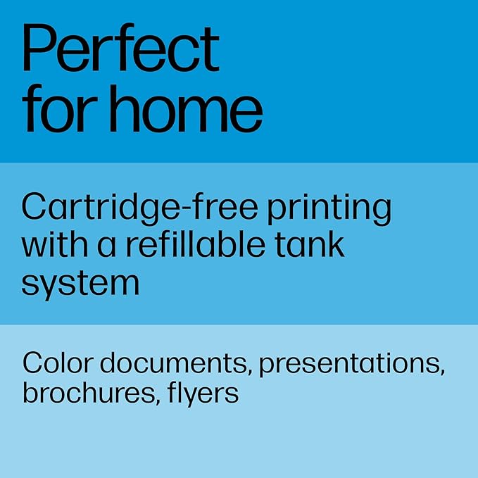 HP Smart Tank 5000 Wireless All-in-One Ink Tank Printer, Scanner, Copier with 2 Years of Ink Included, Best-for-Home, Cartridge-Free, Refillable and AI-Enabled. (5D1B6A)
