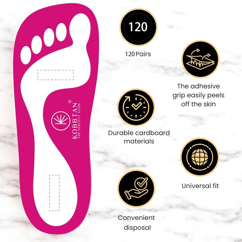 Spray Tan Feet Pads - 120 Pairs Disposable Non-Slip Tanning Accessories | Comfortable & Hygienic for Home or Salon Use
