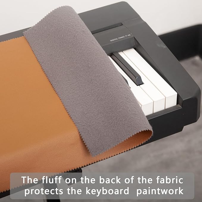 Mooson Keyboard Piano Cover, Digital Piano Dust Cover, Light Luxury Soft and Premium Surface, Thickening Electronic Organ Covering Keyboard Update Encasement (Brown)
