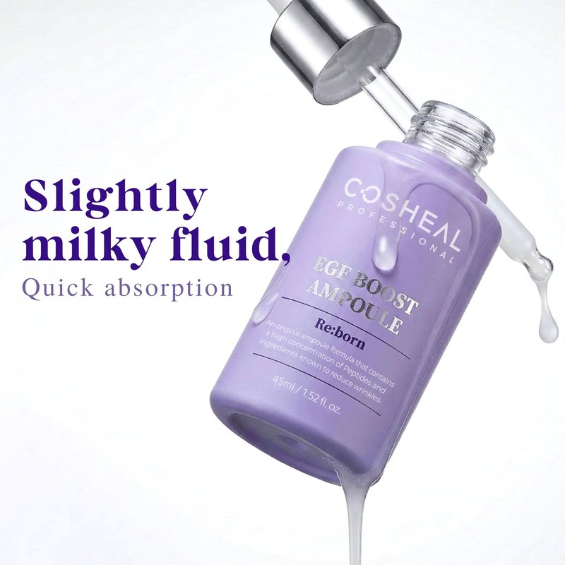COSHEAL EGF Boost Ampoule 1.52 fl oz, Skin-Firming Anti-Aging Serum with Peptide & Amino Acid Complex, Boosts Elasticity & Fibroblast Activity, Wrinkle Care, Korean Skin care