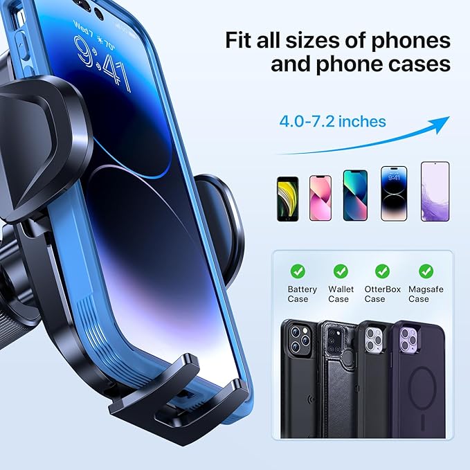 Miracase 2026 Vacuum for Magsafe Car Mount, [Strongest Suction] Magnetic Phone Holders for Your Car, 360° Adjustable Car Phone Holder Mount for iPhone 17 Pro Max 16 15 14 13 12, Light Black