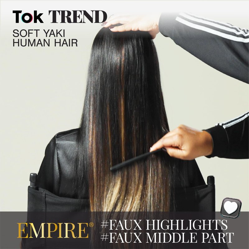Sensationnel Empire yaki human hair - Tangle Free Weaving for Quick Weave and Sew in Styles for Faux Highlights and Fauxmiddlepart Leave Out - 1 Pack (12 inch, 4 MEDBROWN)