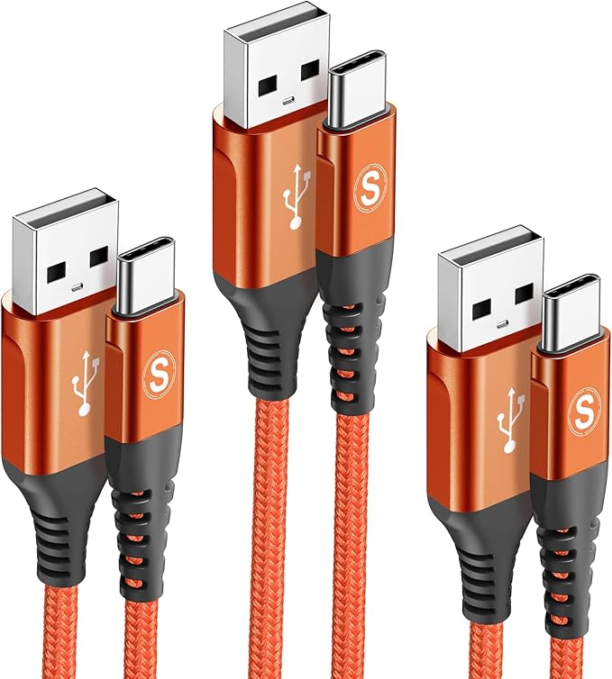 sweguard USB Type C Charger Cable [3-Pack,10ft+6.6ft+3.3ft] iPhone 17 Charger Nylon Braided Cord for iPhone 17 16 15 Pro Max Samsung Galaxy S26 S25 S24 S23 S22 S21 S20 Note 20 10 A53 A54 Pixel LG Moto