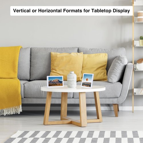 JCJMY 6x8 Picture Frame White for Wall Hanging or Tabletop, Wall Mounting Horizontally or Vertically, 6 x 8 Wall Gallery Poster Photo Frame with Shatter Resistant Plexiglass, White