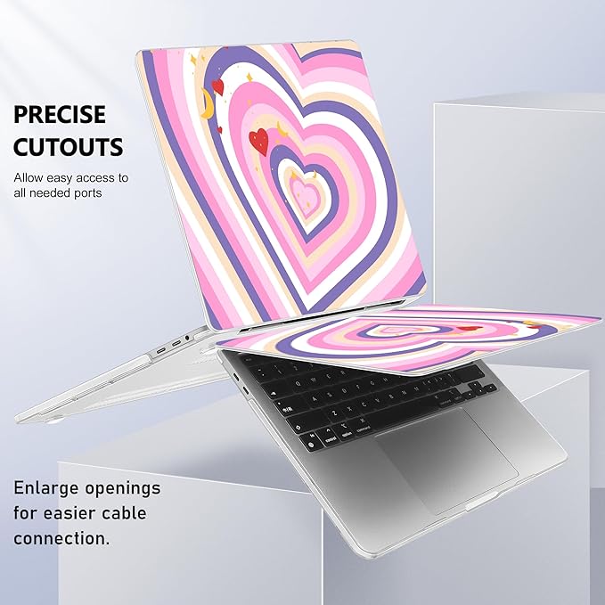 Lepeoac for MacBook Pro 16 inch Case 2019 2020 Release Model A2141, Plastic Hard Shell Cover with Keyboard Cover & Screen Protector for MacBook Pro 16 inch with Touch Bar & Touch ID, Wildflower Heart